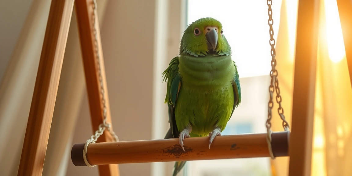 Illustration for how to care for a pet parakeet